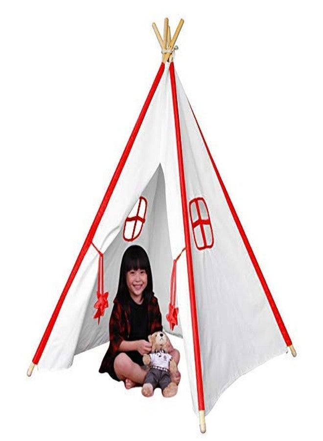 Next Day Art Tent House for Kids Kids Tepee Tent with Padded Mat, Kids Canopy Play Tent, Playard, Playhouse Big Portable Tent for Kids for Indoor and Outdoor- red - Image 4